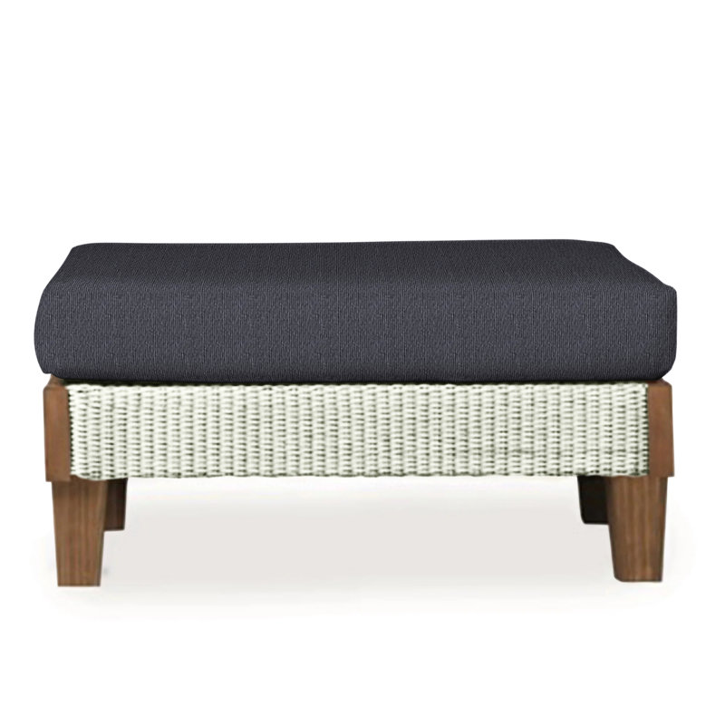 Catalina Outdoor Ottoman, Decorline Navy, Ivory