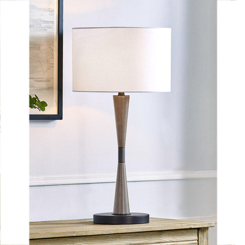 Century 28" Wood Table Lamp, Dark Bronze