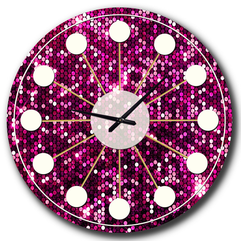 Horloge murale rose Mid-Century, Moyenne