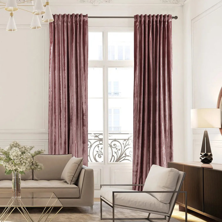 Extra Long and Extra Wide Solid Luxury Shiny Velvet Single Curtain Panel