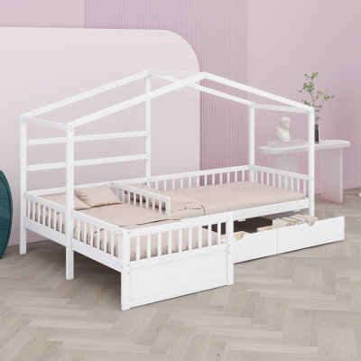 Lit plateforme peu encombrant avec tiroirs de rangement