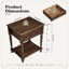Table de chevet traditionnelle en bois de 60 cm de haut avec tiroir et tablette, pieds tournés (lot de 2), noyer-828976751