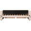 Lit de jour simple avec rangement pour accoudoirs et surface de chargement beige