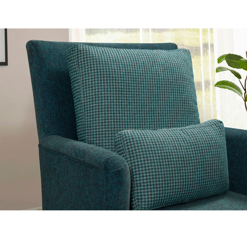 Chaise longue rembourrée Yaphank, 100 % polyester turquoise