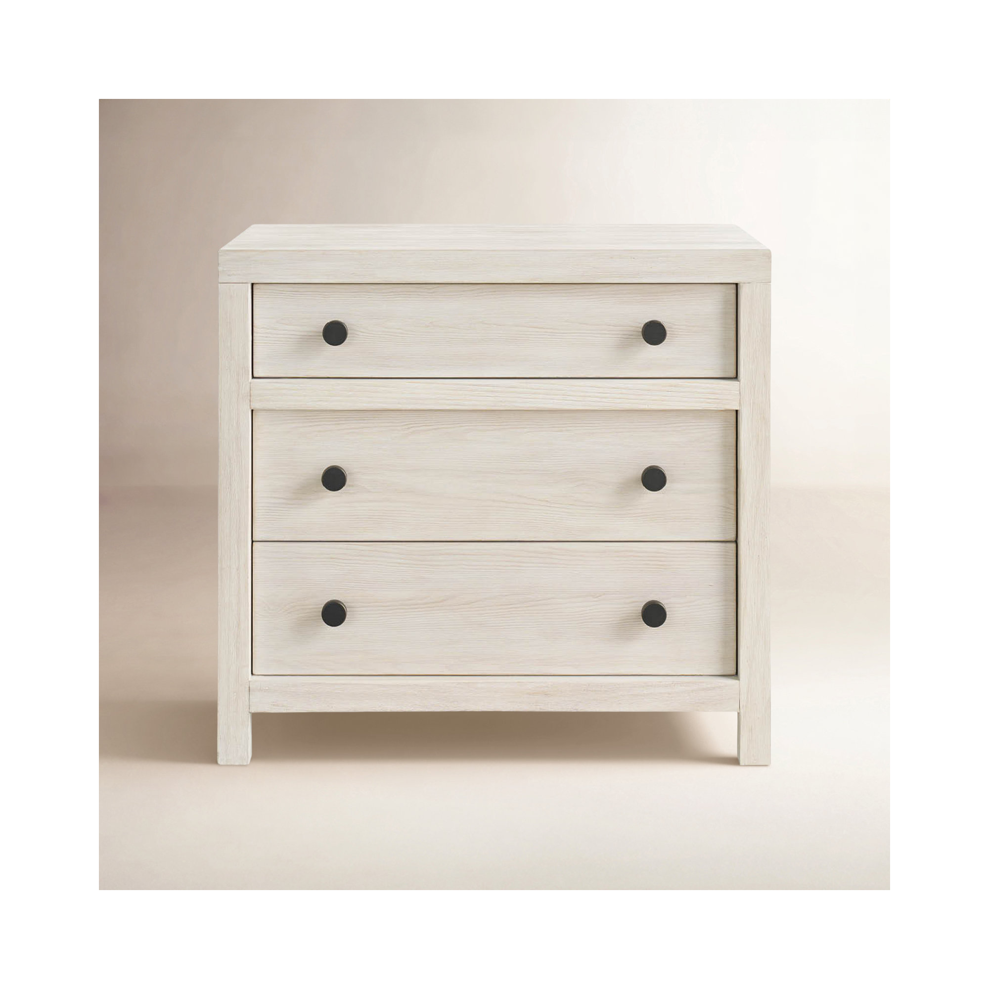 Baxley 3 - Drawer Nightstand, Ivory