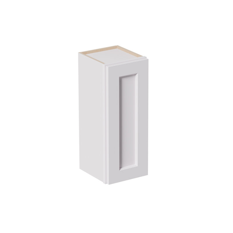 Armoire murale blanche à une porte Shaker, en bois massif avec tablettes réglables pour le rangement dans la salle de bain, buanderie, prête à assembler (l 12 po x P 12 po x H 30 po)