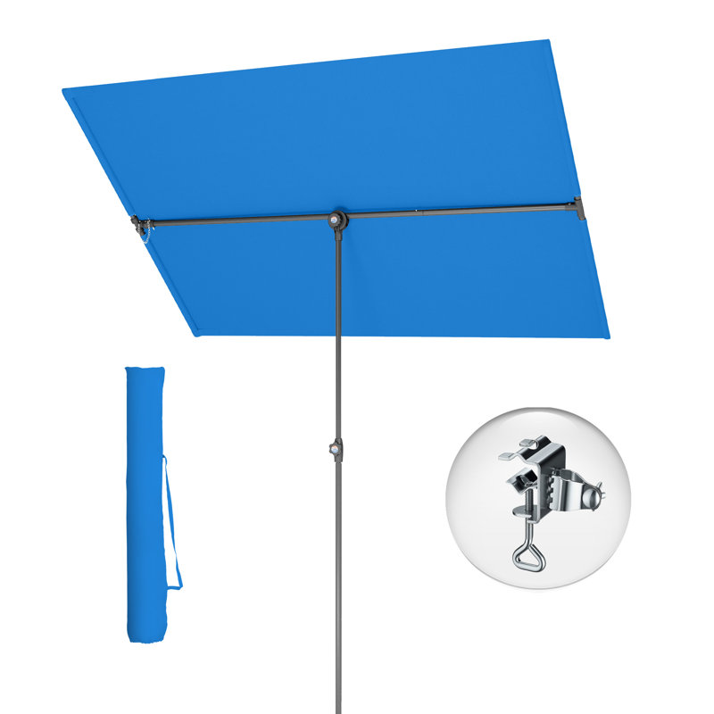 180cm X 130cm Rectangular Balcony Parasol, Blue