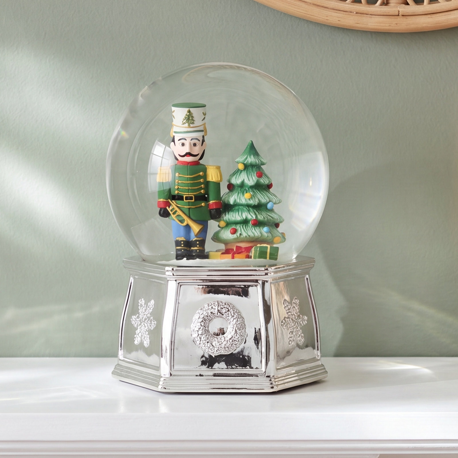 Christmas Tree Nutcracker Snow Globe