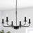 6-Light Modern Black Iron Candlestick Chandelier, Dimmable & Adjustable, for Living Room & Foyer