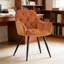 Velvet Upholstered Armrests Tufted Dining Chair with Wide Back 50cmH-753914230