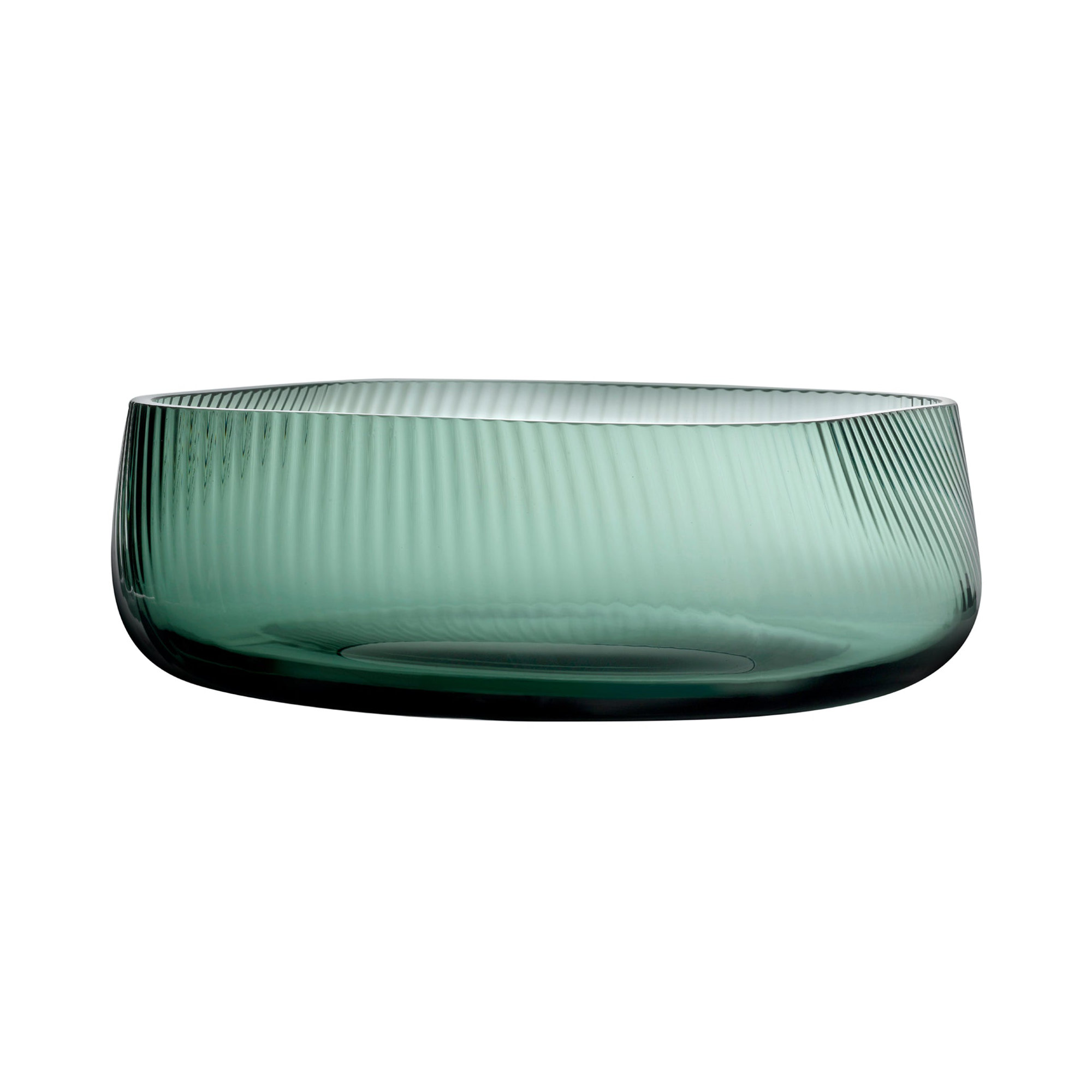 Opti Handmade Lead Free Crystal Table Vase, Green, overall height- 3.86"
