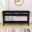 Console rustique en nid d'abeille avec 3 tiroirs de rangement et tablette ouverte-2095061734