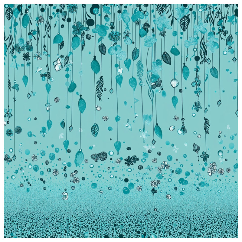 Jeté Floral, L 80 po x l 60 po, Bleu floral / abstrait