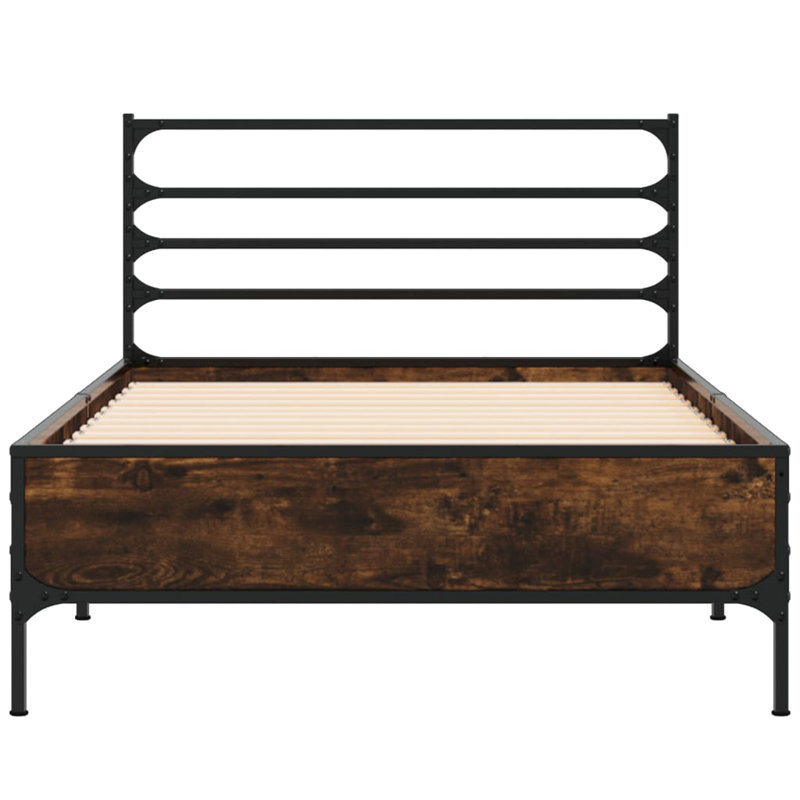 Achillefs Bed, European Single (90 x 200cm), Smoked Oak