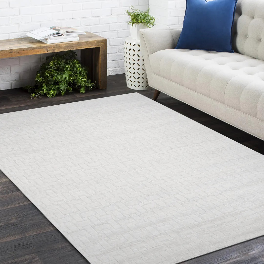 Hainsly Alabaster Hand-Loomed Wool Rug, Rectangle 6' x 9'