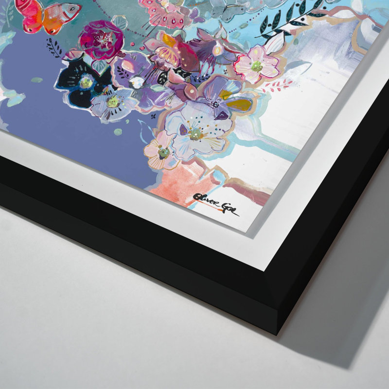 Oliver Gal Michaela Nessim - Moon Dance Abstract - Luxury Shadowbox Framed Wall Art, 46.5" H x 37.5" W, Black