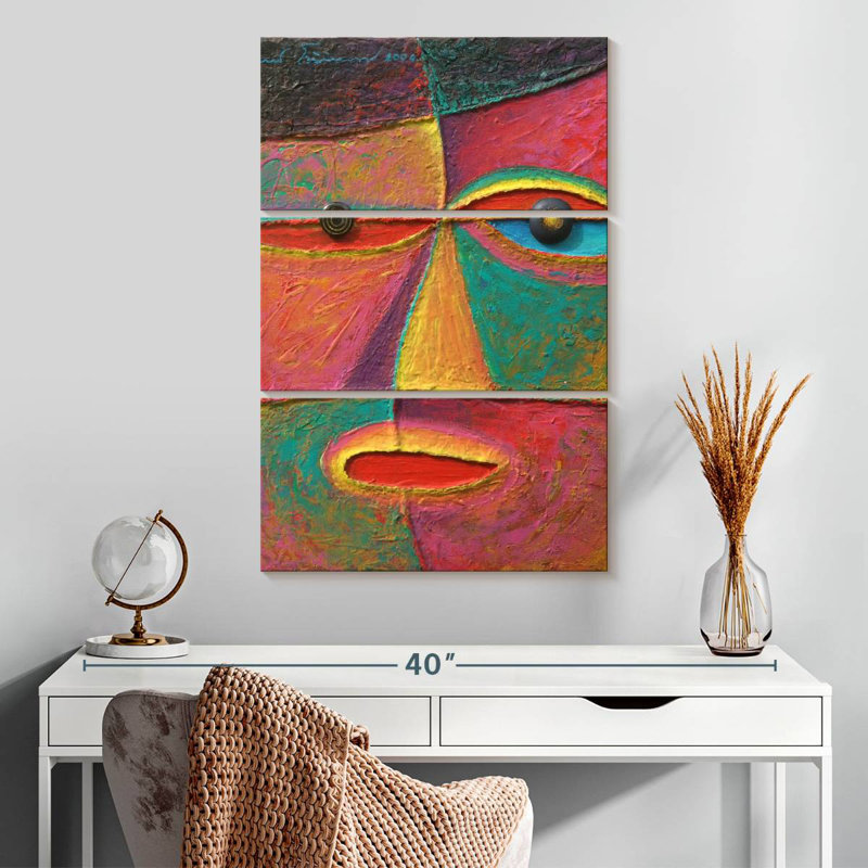 Portrait abstrait en acrylique Leisha, H 32 po x l 20 po