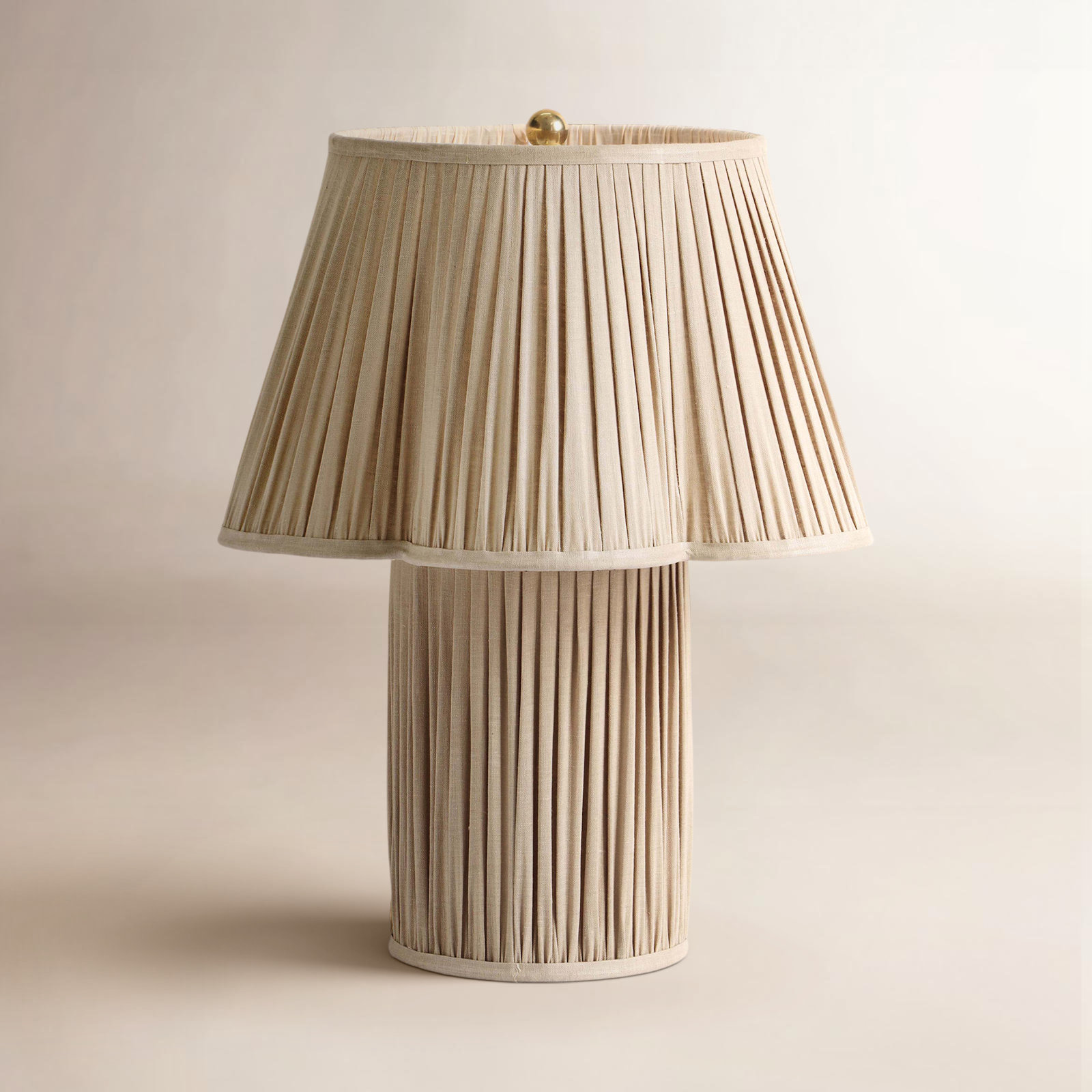 Jute Cotton Bedside Lamp, Beige