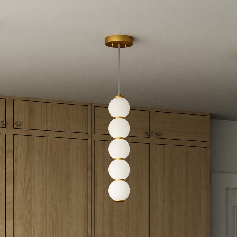Luminaire suspendu en acier Queenstown, Doré vieilli, H 21,25 po x l 4,375 po x P 4,375 po