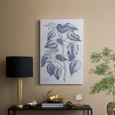 Bleu marine et lin botanique - galerie Cavas sur mesure