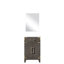 Meuble-lavabo en chêne brun - comptoir et miroir en acrylique inclus L 20 po x P 18 po avec compartiment de rangement supérieur