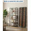 Aucun assemblage requis - bibliothèque de bureau pliante à 5 niveaux - support de rangement de bibliothèque rétro - structure en métal robuste, organisateur peu encombrant-315499158-315499159