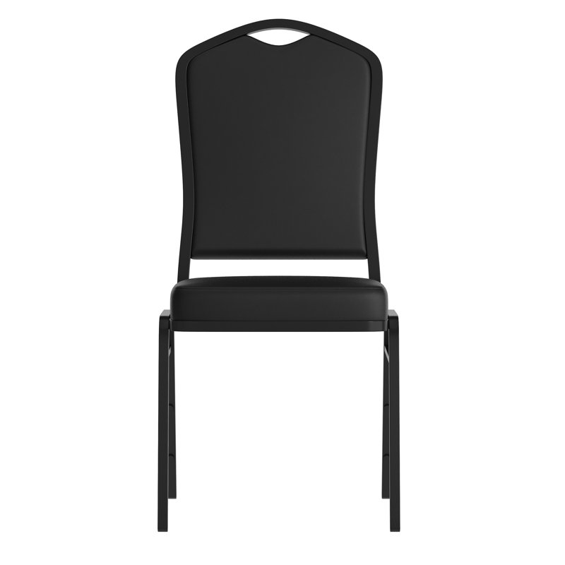 Chaise de banquet empilable Oliverson, Structure veinée argent, Tissu à motif de pois noir, 4