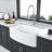 White Farmhouse Sink - 33 X 19 X 10 Inch White Kitchen Sink Porcelain Ceramic Arch Edge Apron Front Single Bowl Farm Kitchen Sinks