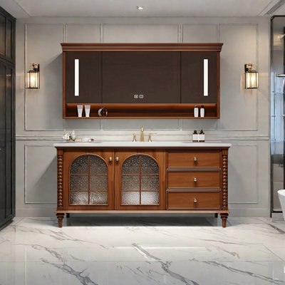 American retro-style rock plate bathroom cabinet