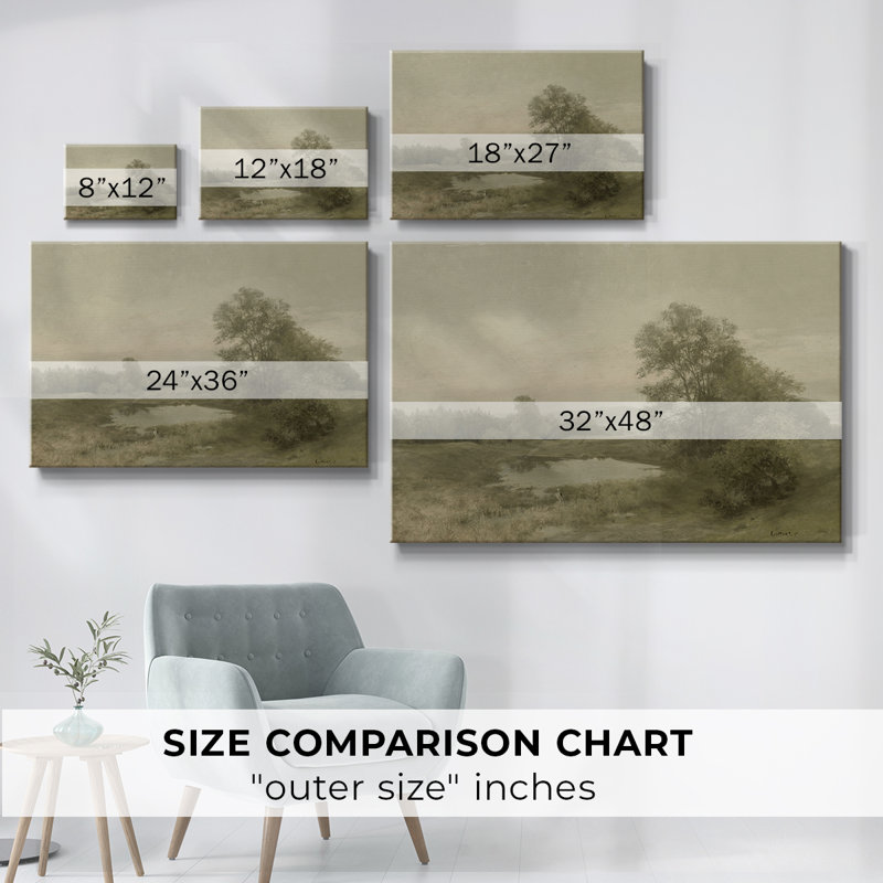 Paysage rétro - DCCII, H 19 po x l 28 po x P 1,5 po, Toile tendue