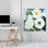 Œuvre d'art imprimée sur toile: fleur de datura avec motif de feuille verte, toiles à cadre noir 1P