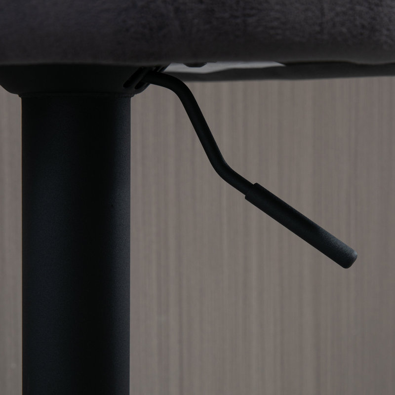 Swivel Upholstered and Faux Leather Adjustable Height Bar Stool with Steel Frame, Brown