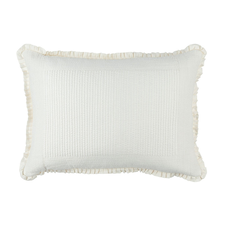 Battersea Rectangular Silk Pillow Cover & Insert, Ivory, 27'' x 36''
