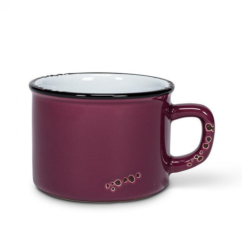 Tasse cappuccino émaillée, Prune