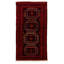 Tapis décoratif en laine rouge/noir noué à la main de conception unique 3 pi 2 po x 5 pi 11 po noué à la main new age