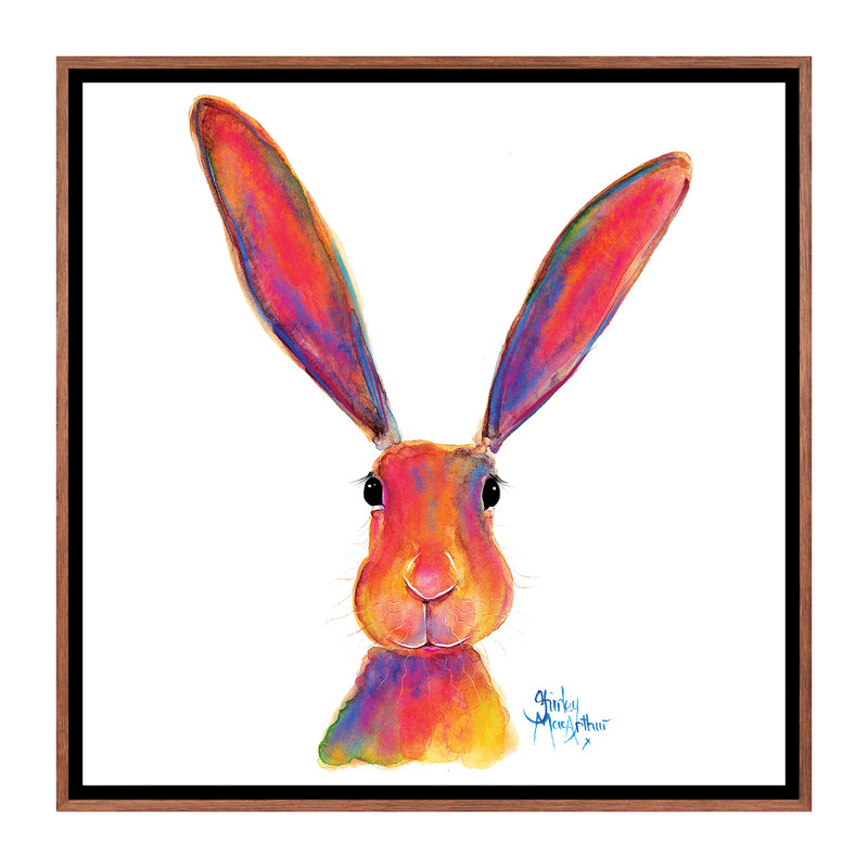 «All Ears» par Shirley Macarthur - reproduction d'art, Pas de tapis, H 18 po x l 18 po x 1,5 po, Toile avec cadre brun