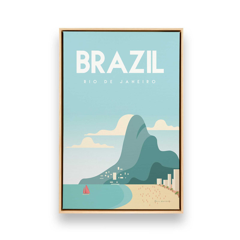 «Vibrant Rio», reproduction sur toile, Cadre flottant en érable américain, H 30,75 po x l 20,75 po