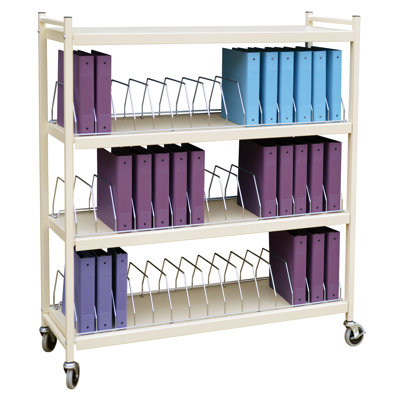 55.13'' H x 49.75'' W File Cart with Wheels
