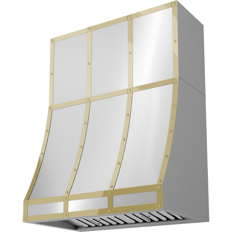 Designer Duct Cover Banding Kit for Forte Hoods, 18" H x 1.25" W x 0.1" D, Polished Gold