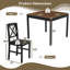 3 Pcs Dining Table Set Wooden Square Kitchen Table With 2 Upholstered Chairs-1690044344