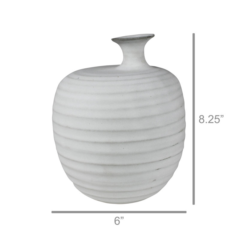 Vase de table en céramique Aidie, H 8,25 po x l 6 po x P 6 po