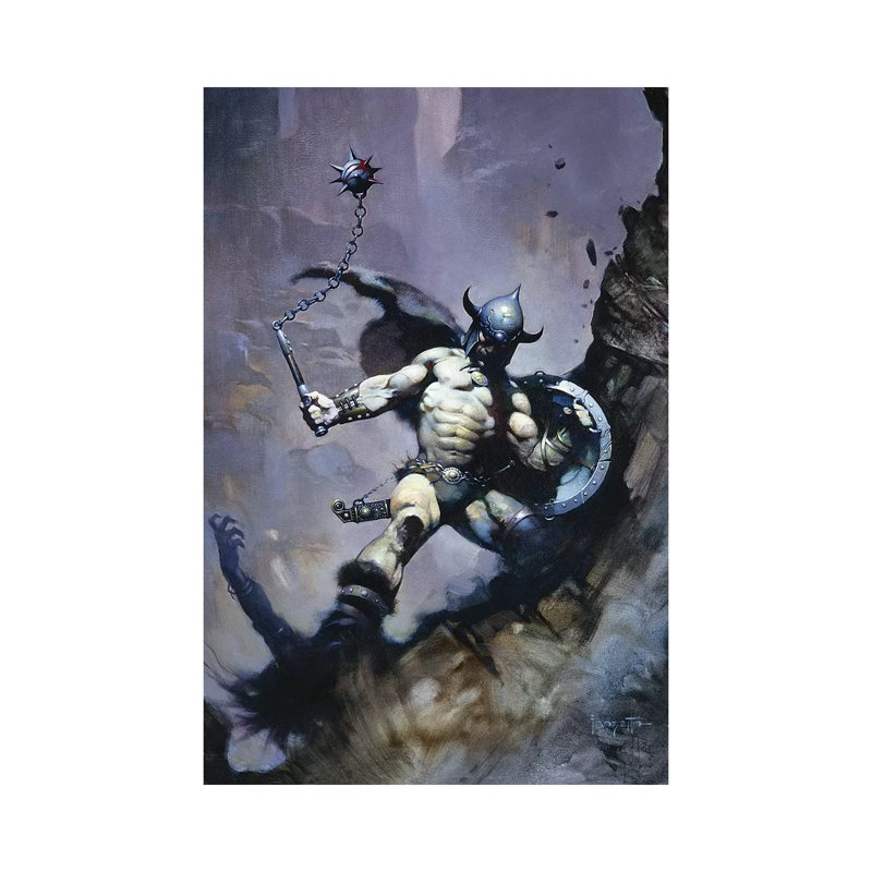 Warrior With Ball And Chain by Frank Frazetta - Wrapped Canvas Print, 66.04 cm H x 45.72 cm W x 1.91 cm D