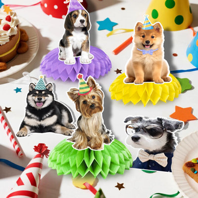 Articles de fête pour chien, 9 pièces de centres de table en nid d'abeille pour chien