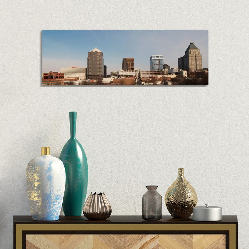 Greensbooro Panoramic Skyline Cityscape - Wrapped Canvas Panoramic Print, 30.48 cm H x 91.44 cm W x 1.91 cm D