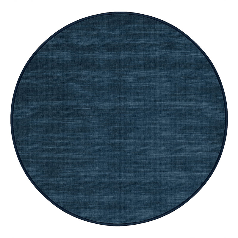 Machine Washable Solid Gray Area Rug, Round 5'