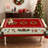 Washable Polyester Christmas Wreath Pattern Tablecloth for Christmas Decor-1603771600