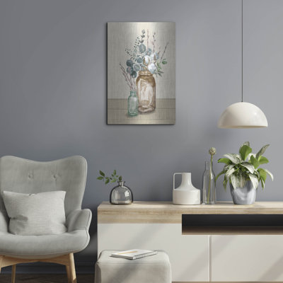 «Cotton Bouquet 2 Cream» par Mary Urban, art mural en métal
