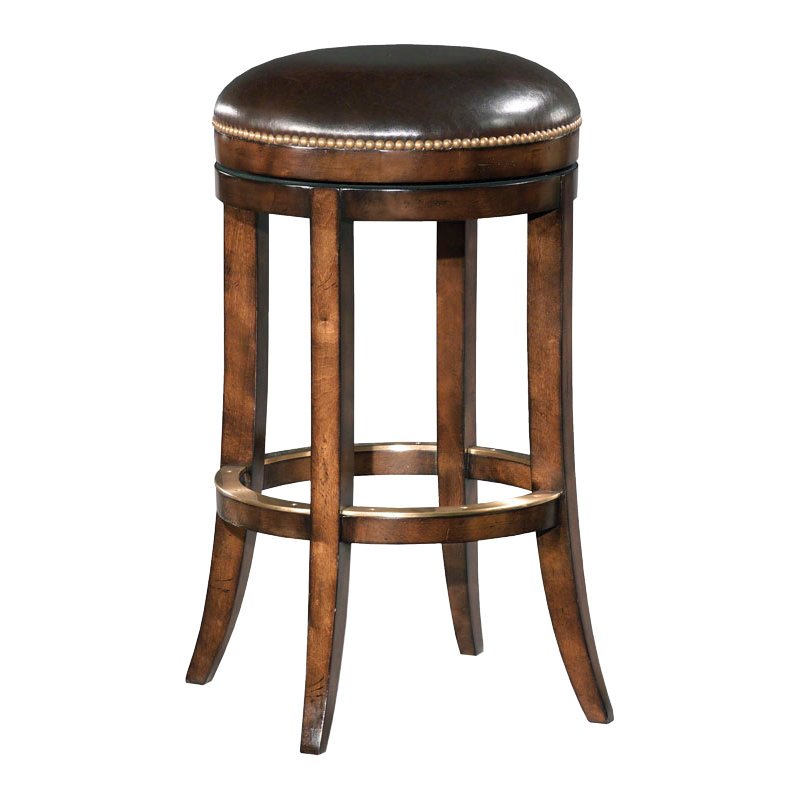 Swivel Bar & Counter Stool, Counter Stool (25" Seat Height), Cocoa Leather/Bordeaux Frame