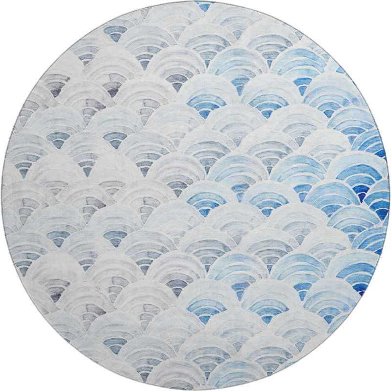 Tapis rectangulaire Cerrito avec envers antidérapant, Rond 8 pi
