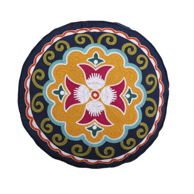 Coussin rond brodé Amélie